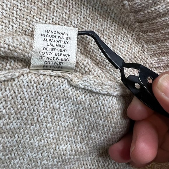 Christopher & Banks Sweater Womens Medium Oatmeal Turtleneck Full Double Zip - Picture 13 of 16